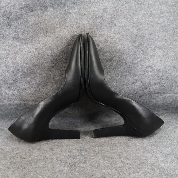 Reiss Shoes Women 38 Pump Heels Leather Pointed Toe Ada Court Career Party Black - Picture 12 of 16